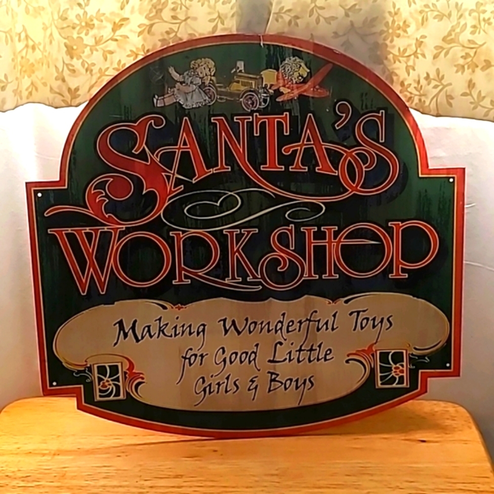 Santa's Workshop Metal Sign